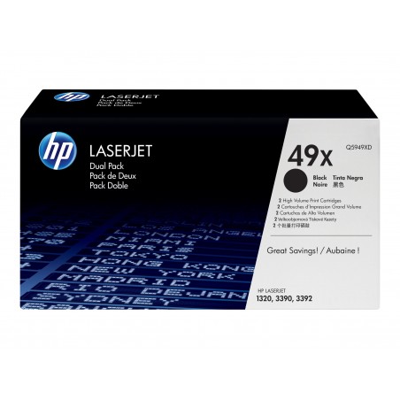 Pack de 2 cartouches de toner 49X HP originale Noir