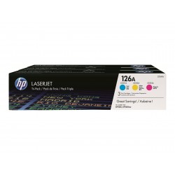 HP 126A - Pack de 3 - cyan, magenta, jaune - original - toner