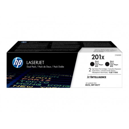 HP 201X - pack de 2 - à rendement élevé - noir - originale - LaserJet - cartouche de toner (CF400XD)