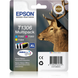 Epson T1306 Cerf - Pack de 3 - à rendement élevé - cyan, magenta, jaune - original - cartouche d'encre