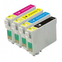 Cartouche d'encre équivalent à Epson T0445 Multipack Pack de 4 Noir, Jaune, Cyan, Magenta