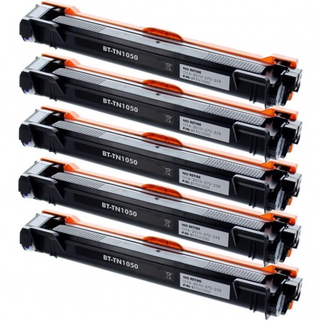 Toner équivalent à Brother TN-1050_5 Pack de 5 Noir