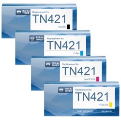 Toner équivalent à Brother Multipack TN421 Pack de 4 Noir, Jaune, Cyan, Magenta