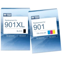 Cartouche d'encre équivalent à HP Multipack 901XL/901 Pack de 2 Noir + Couleur