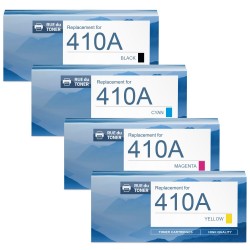 Toner équivalent à HP Multipack 410A Pack de 4 Noir, Jaune, Cyan, Magenta