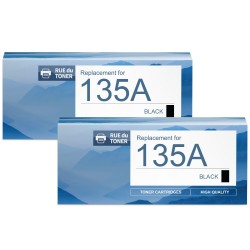 Toner équivalent à HP 135A Pack de 2 Noir - Avec puce