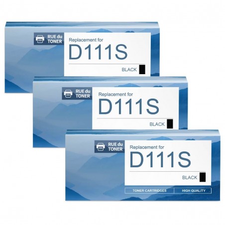 Toner équivalent à Samsung MLT-D111S Pack de 3 Noir