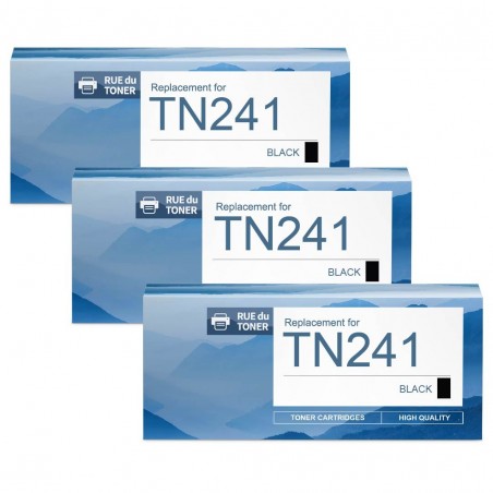 Toner équivalent à Brother TN241BK Pack de 3 Noir