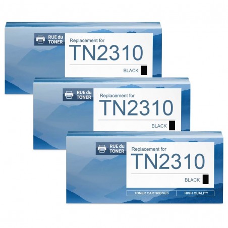 Toner équivalent à Brother TN2310 Pack de 3 Noir