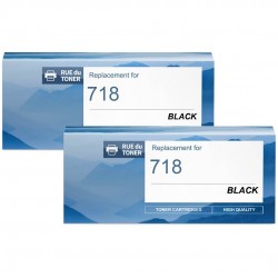 Toner équivalent à Canon 718BK Pack de 2 Noir