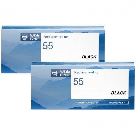 Toner équivalent à Canon 055BK Pack de 2 Noir - Avec puce