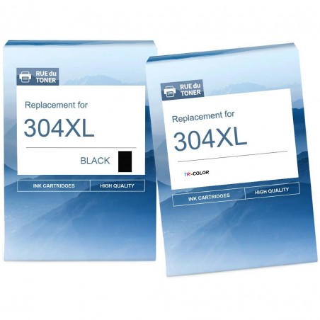 Pack de 2 HP 304XL cartouches d'encre compatibles