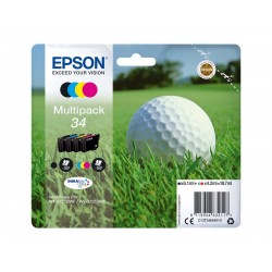 Epson T34 Balle de Golf - Pack de 4 - noire, cyan, magenta, jaune - original - cartouche d'encre