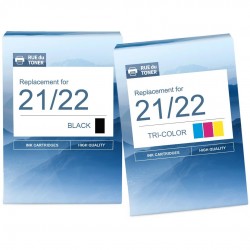 Compatible HP 21 / 22 cartouche d'encre Pack de 2 pour HP DeskJet D1530 D1560 D2360 D2460 F335 F380 F390 F2180 F22290 F290 for H