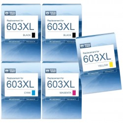 Pack de 5 cartouches imprimantes compatibles Epson 603XL Noir
