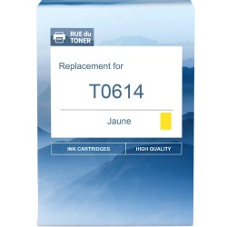 Cartouche d'encre équivalent à Epson Yellow T0614 Capacité standard Jaune