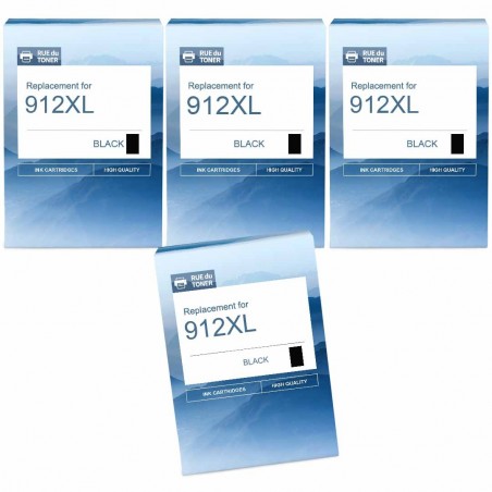 Pack de 4 HP 912XL cartouches d'encre compatibles