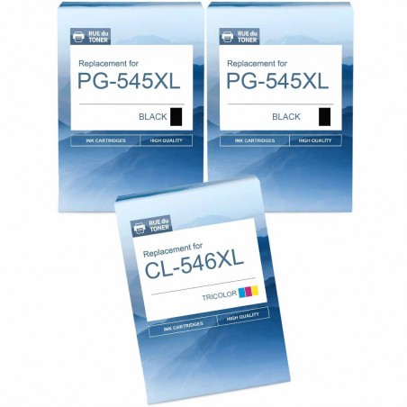 Pack de 3 Canon PG-545XL CL-546XL cartouches d'encre compatibles