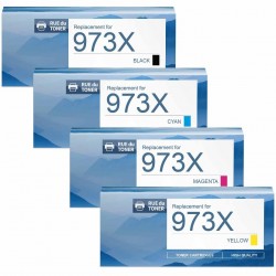 Pack de 4 cartouches imprimantes compatibles HP 973X Noir, Jaune, Cyan, Magenta