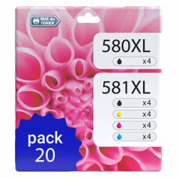 Pack de 20 Canon PGI-580XXL CLI-581XXL cartouches d'encre compatibles