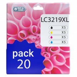 Pack de 20 Brother LC3219XL cartouches d'encre compatibles